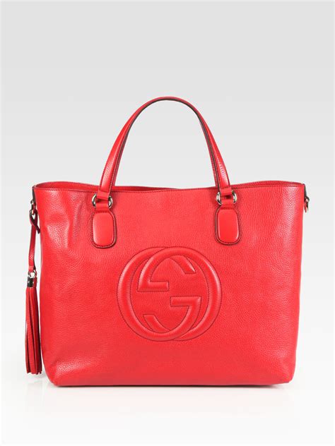 red gucci tote bag|gucci denim tote bag.